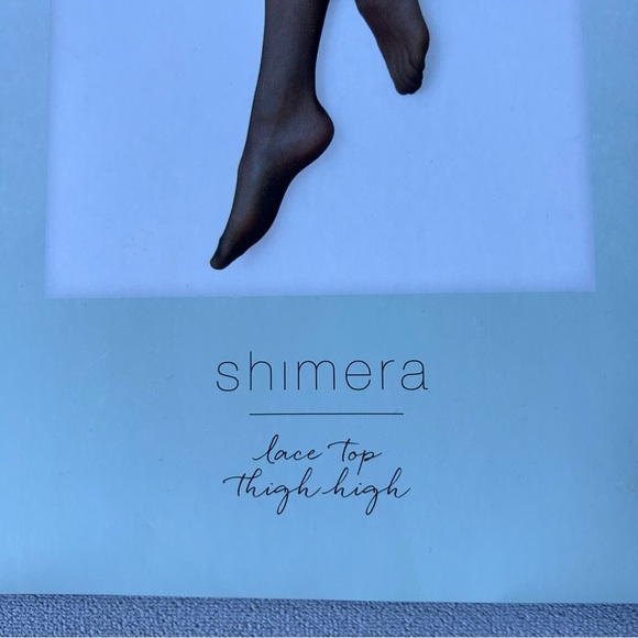 Shimera ~ Lace Top Thigh High Tights ~ Size A/B ~ Jet Black ~ Brand New! - Picture 2 of 7